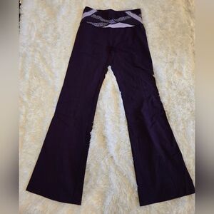 Lululemon Vintage DarkPurple Groove Pants with Patterned Waistband! Size 8! GUC!